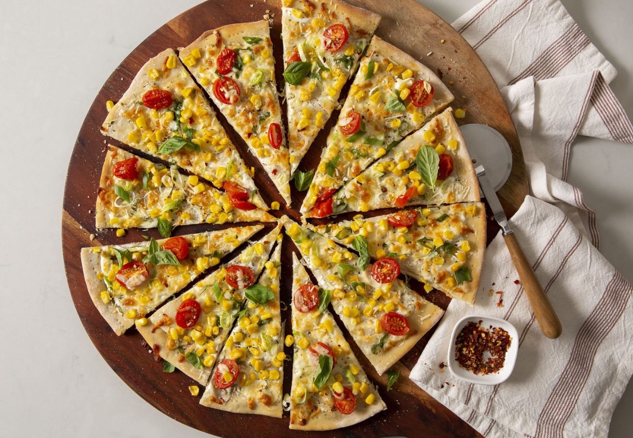 Tomato Sweet Corn Pizza
