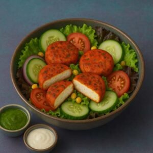 Spicy Paneer Patty Salad